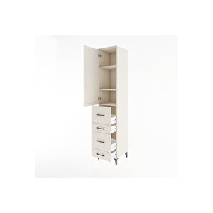 Hyperion Dolap 3 Raflı 4 Çekmeceli Tek Kapaklı 44x44x221 Aytaşı-aytaşı