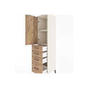 Hyperion Dolap 2 Raflı 4 Çekmeceli Tek Kapaklı 44x44x182 Aytaşı-çam