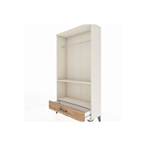 Arges Dolap 2 Raflı Tek Çekmeceli Tek Askılı 88x30x163 Aytaşı-çam