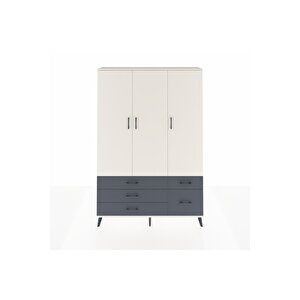 Arges Dolap 5 Raflı 5 Çekmeceli Tek Askılı 132x30x195 Aytaşı-aytaşı/antrasit