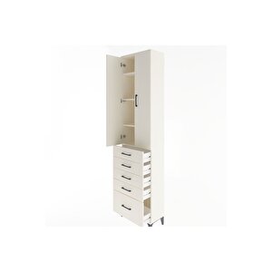 Arges Dolap 4 Raflı 5 Çekmeceli 2 Kapaklı 60x30x243 Aytaşı-aytaşı