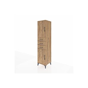 Hyperion Dolap 3 Raflı 3 Çekmeceli 2 Kapaklı 44x44x195 Çam-çam