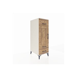 Kronos Dolap 2 Raflı 3 Çekmeceli Tek Kapaklı 44x59x134 Aytaşı-çam