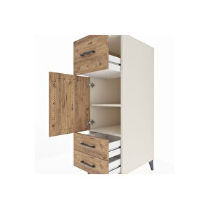 Kronos Dolap 2 Raflı 3 Çekmeceli Tek Kapaklı 44x59x134 Aytaşı-çam