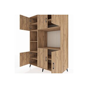 Kronos Dolap 9 Raflı 6 Kapaklı 132x59x195 Çam-çam/çam