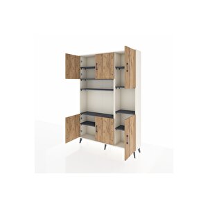 Arges Dolap 9 Raflı 6 Kapaklı 132x30x195 Aytaşı-çam/antrasit