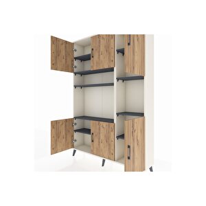 Arges Dolap 9 Raflı 6 Kapaklı 132x30x195 Aytaşı-çam/antrasit