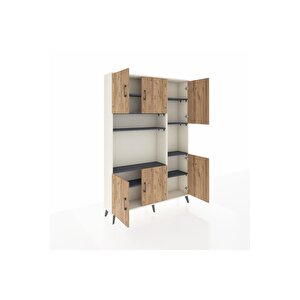 Arges Dolap 9 Raflı 6 Kapaklı 132x30x195 Aytaşı-çam/antrasit