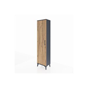 Arges Dolap 4 Raflı Tek Kapaklı 44x30x182 Antrasit-çam