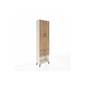 Arges Dolap 2 Raflı 2 Çekmeceli Tek Askılı 60x30x221 Aytaşı-çam