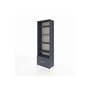 Arges Dolap 5 Raflı Tek Çekmeceli 60x30x182 Antrasit-antrasit