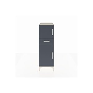 Kronos Dolap 2 Raflı Tek Çekmeceli 2 Kapaklı 44x59x134 Aytaşı-antrasit