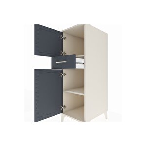 Kronos Dolap 2 Raflı Tek Çekmeceli 2 Kapaklı 44x59x134 Aytaşı-antrasit