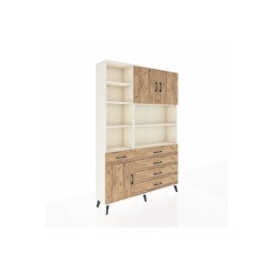 Arges Gardrop 9 Raflı 5 Çekmeceli 3 Kapaklı 132x30x195 Aytaşı-çam