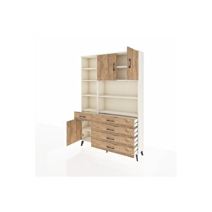 Arges Gardrop 9 Raflı 5 Çekmeceli 3 Kapaklı 132x30x195 Aytaşı-çam