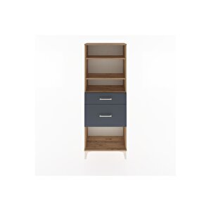 Arges Dolap 3 Raflı 2 Çekmeceli 60x30x163 Çam-antrasit