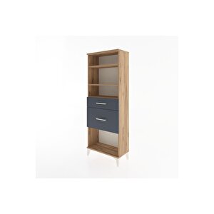 Arges Dolap 3 Raflı 2 Çekmeceli 60x30x163 Çam-antrasit