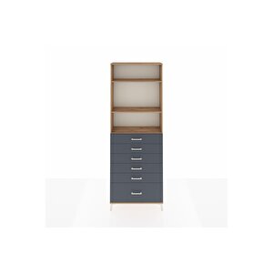 Arges Dolap 3 Raflı 6 Çekmeceli 88x30x243 Çam-antrasit