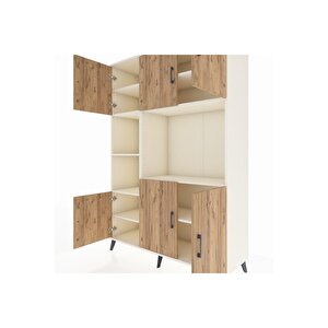 Hyperion Dolap 9 Raflı 6 Kapaklı 132x44x195 Aytaşı-çam/aytaşı