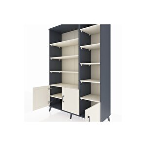 Hyperion Gardrop 10 Raflı 3 Kapaklı 132x44x195 Antrasit-aytaşı