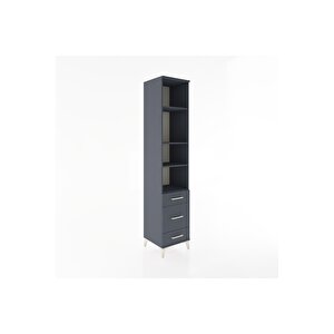 Hyperion Dolap 4 Raflı 3 Çekmeceli 44x44x221 Antrasit-antrasit