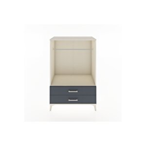 Hyperion Dolap Tek Raflı 2 Çekmeceli Tek Askılı 88x44x134 Aytaşı-antrasit