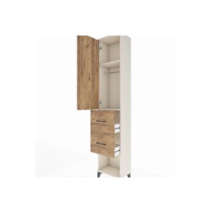 Arges Dolap 2 Raflı 2 Çekmeceli Tek Askılı 44x30x221 Aytaşı-çam