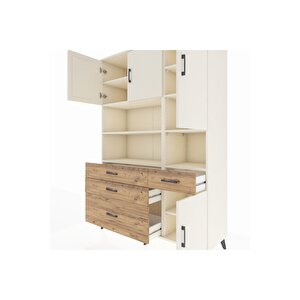 Hyperion Dolap 9 Raflı 4 Çekmeceli 4 Kapaklı 132x44x195 Aytaşı-aytaşı/çam