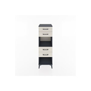 Hyperion Dolap Tek Raflı 4 Çekmeceli 44x44x134 Antrasit-aytaşı