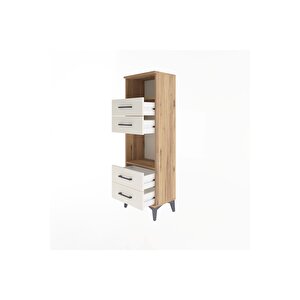 Arges Dolap 2 Raflı 4 Çekmeceli 44x30x134 Çam-aytaşı