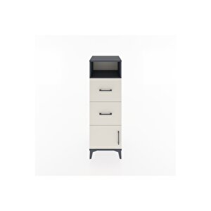 Hyperion Dolap Tek Raflı 2 Çekmeceli Tek Kapaklı 44x44x134 Antrasit-aytaşı