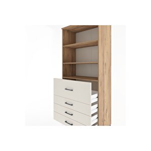 Hyperion Dolap 3 Raflı 4 Çekmeceli 88x44x195 Çam-aytaşı