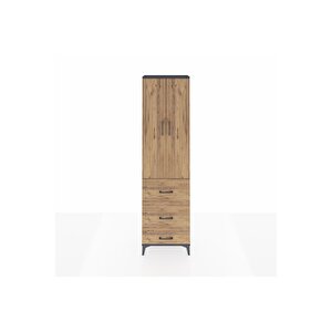 Arges Dolap 2 Raflı 3 Çekmeceli Tek Askılı 60x30x221 Antrasit-çam