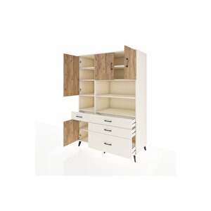 Kronos Dolap 9 Raflı 4 Çekmeceli 4 Kapaklı 132x59x195 Aytaşı-çam/aytaşı