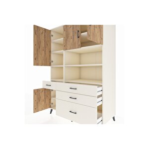 Kronos Dolap 9 Raflı 4 Çekmeceli 4 Kapaklı 132x59x195 Aytaşı-çam/aytaşı