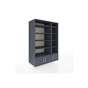 Kronos Dolap 10 Raflı 3 Kapaklı 132x59x195 Antrasit-antrasit/antrasit