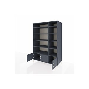 Kronos Dolap 10 Raflı 3 Kapaklı 132x59x195 Antrasit-antrasit/antrasit