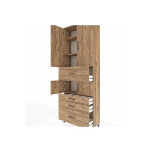 Arges Dolap 4 Raflı 4 Çekmeceli 4 Kapaklı 88x30x243 Çam-çam