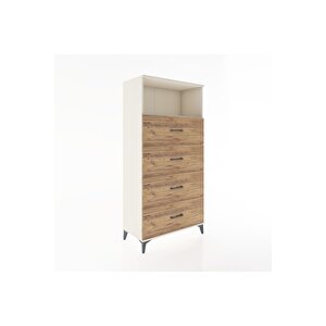 Hyperion Dolap Tek Raflı 4 Çekmeceli 88x44x182 Aytaşı-çam