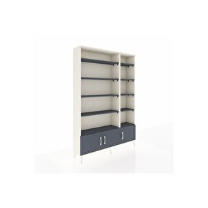 Arges Gardrop 10 Raflı 3 Kapaklı 132x30x195 Aytaşı-antrasit