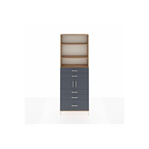 Arges Dolap 4 Raflı 5 Çekmeceli 2 Kapaklı 88x30x243 Çam-antrasit