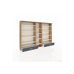 Arges Dolap 14 Raflı 2 Çekmeceli  220x30x163 Çam-aytaşı/antrasit