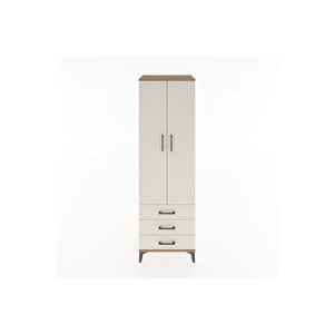 Hyperion Dolap 2 Raflı 3 Çekmeceli Tek Askılı 60x44x195 Çam-aytaşı