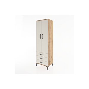 Hyperion Dolap 2 Raflı 3 Çekmeceli Tek Askılı 60x44x195 Çam-aytaşı