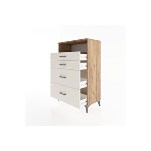 Hyperion Dolap Tek Raflı 4 Çekmeceli 88x44x134 Çam-aytaşı