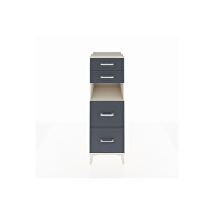 Kronos Dolap Tek Raflı 4 Çekmeceli 44x59x134 Aytaşı-antrasit