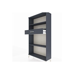 Arges Dolap 3 Raflı Tek Çekmeceli 88x30x163 Antrasit-antrasit