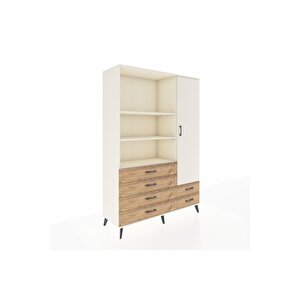 Hyperion Dolap 7 Raflı 6 Çekmeceli Tek Kapaklı  132x44x195 Aytaşı-aytaşı/çam