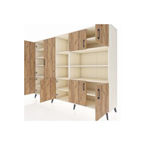 Hyperion Dolap 14 Raflı 9 Kapaklı 220x44x163 Aytaşı-çam/aytaşı