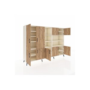 Hyperion Dolap 14 Raflı 9 Kapaklı 220x44x163 Aytaşı-çam/aytaşı
